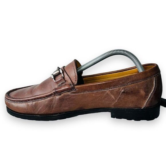 Peter Millar Crown Bit Dress Loafers Brown Leather HS18F09 Men's 8.5M - Picture 6 of 11